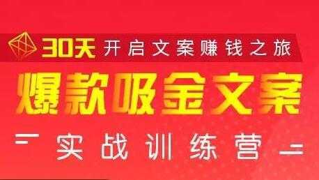 安顿文案写作《爆款吸金文案》实战训练营，30天开启文案赚钱之旅-韬哥副业项目资源网