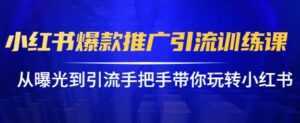 小红书怎么推广,小红书爆款推广引流训练课12.0,手把手带你玩转小红书-韬哥副业项目资源网