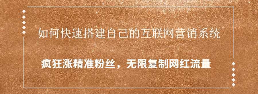 封神学员特训营：快速搭建自己的互联网营销系统，疯狂涨精准粉丝，无限复制网红流量-韬哥副业项目资源网