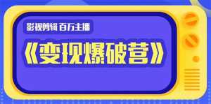 百万主播影视剪辑《影视变现爆破营》揭秘影视号6大维度,边学边变现-韬哥副业项目资源网