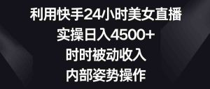 (8865期)利用快手24小时美女直播,实操日入4500+,时时被动收入,内部姿势操作-韬哥副业项目资源网