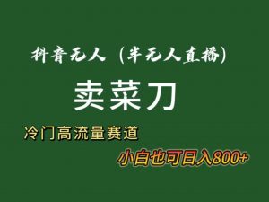 （8902期）抖音无人（半无人）直播卖菜刀日入800+！冷门品流量大，全套教程+软件！-韬哥副业项目资源网