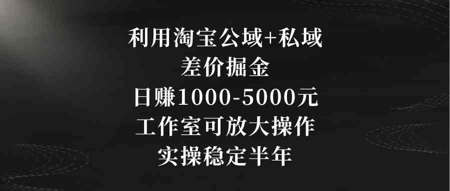 （8952期）利用淘宝公域+私域差价掘金，日赚1000-5000元，工作室可放大操作，实操…-韬哥副业项目资源网