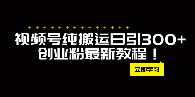 （7833期）外面卖2580视频号纯搬运日引300+创业粉最新教程！-韬哥副业项目资源网