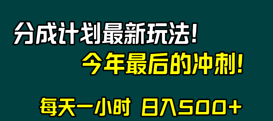 （8151期）视频号分成计划最新玩法，日入500+，年末最后的冲刺-韬哥副业项目资源网