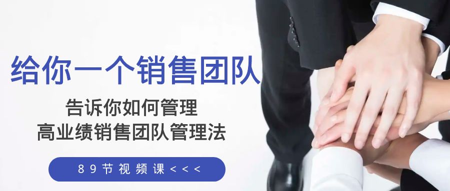 （8169期）给你 一个销售团队，告诉你如何管理，高业绩销售团队管理法（89节课）-暖阳网-优质付费教程和创业项目大全-韬哥副业项目资源网