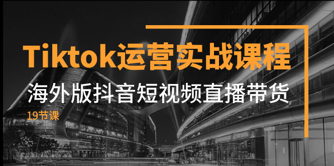 （7724期）Tiktok经营实战演练课程内容，国际版抖音小视频直播卖货（19堂课）-韬哥副业项目资源网