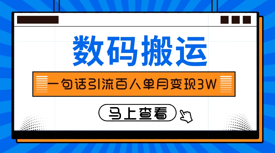 （8129期）只靠一句话引流方法千人转现3万？-暖阳网-优质付费教程和创业项目大全-韬哥副业项目资源网