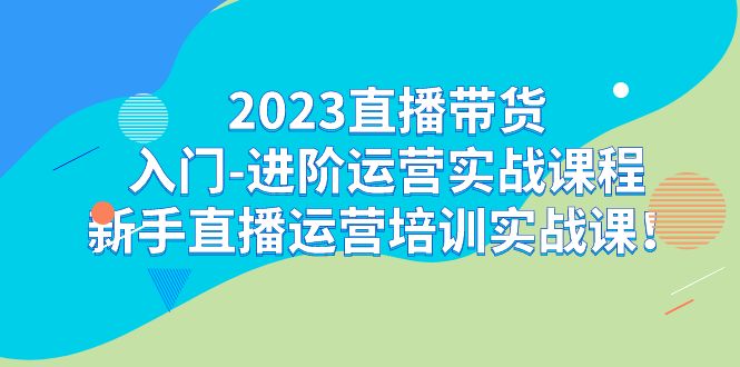 （7162期）2023直播带货入门-进阶运营实战课程：新手直播运营培训实战课！-韬哥副业项目资源网