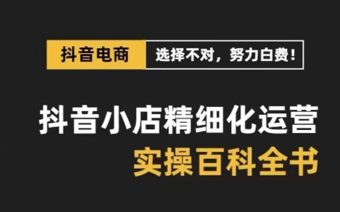 （8380期）抖店 精细化营销-百科辞典，家庭保姆级经营实战演练解读（28堂课）-韬哥副业项目资源网