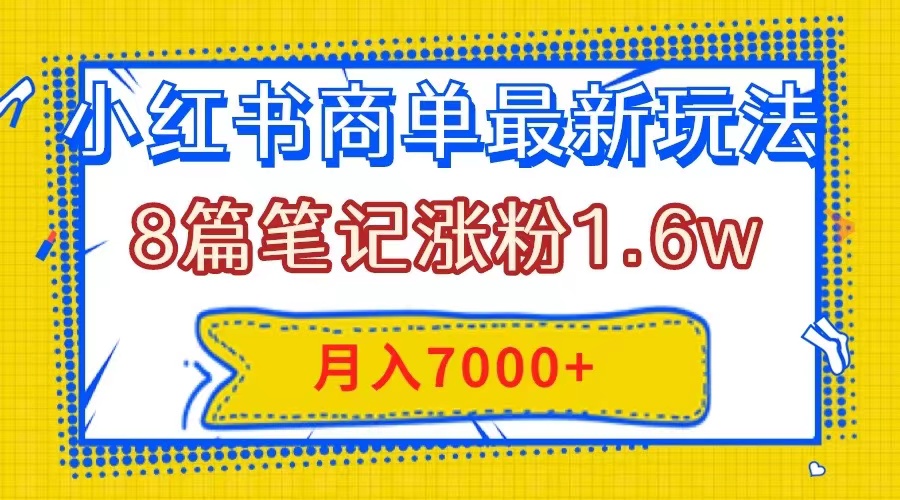 （7954期）小红书商单最新玩法，8篇笔记涨粉1.6w，几分钟一个笔记，月入7000+-暖阳网-优质付费教程和创业项目大全-韬哥副业项目资源网