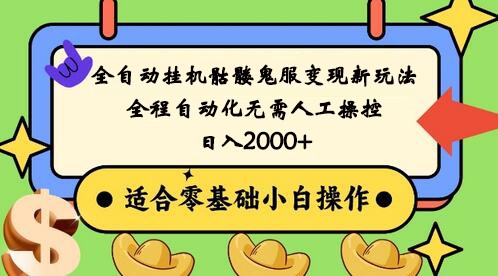 全自动挂机骷髅鬼服变现新玩法，全程自动化无需人工操控，日入2000+,人人可做-韬哥副业项目资源网