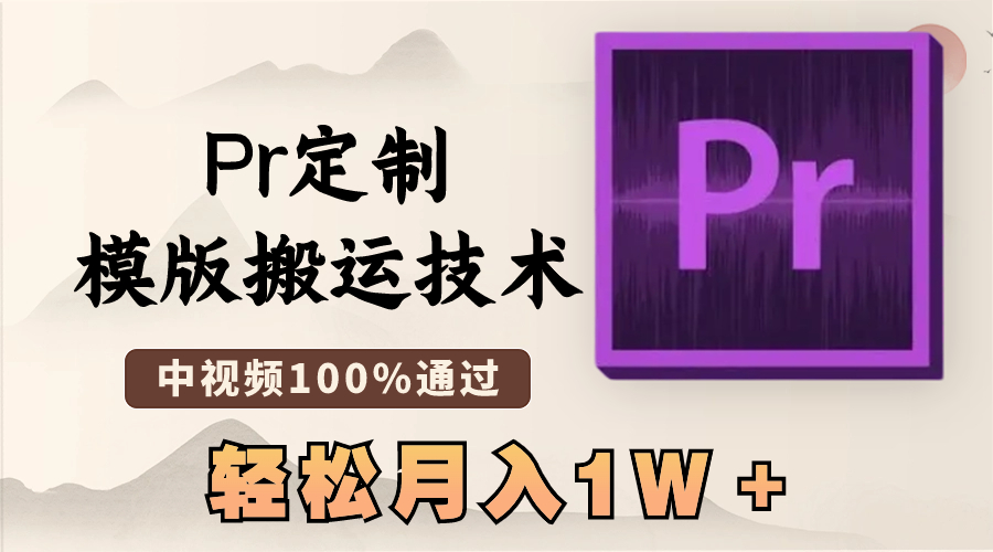 （8602期）最新Pr定制模版搬运技术，中视频100%通过，几分钟一条视频，轻松月入1W＋-韬哥副业项目资源网