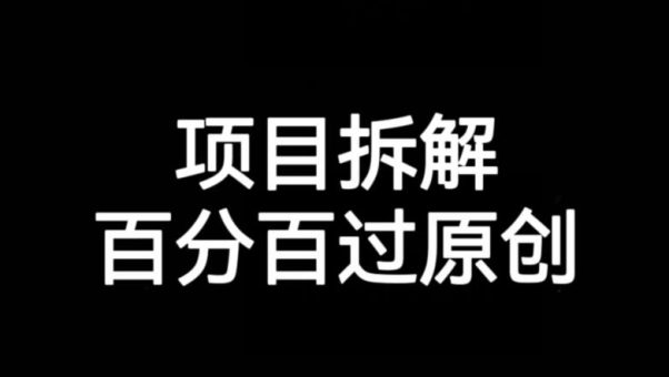 新项目拆卸跑道百分之百过原创设计【揭密】-韬哥副业项目资源网
