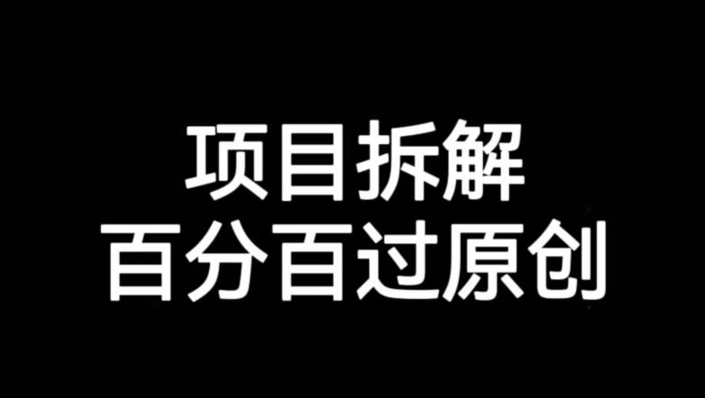新项目拆卸跑道百分之百过原创设计【揭密】-韬哥副业项目资源网