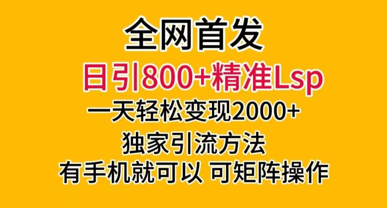 独家首发！日引800 精确老色批，一天转现2000 ，独家代理推广方法，可引流矩阵实际操作【揭密】-韬哥副业项目资源网