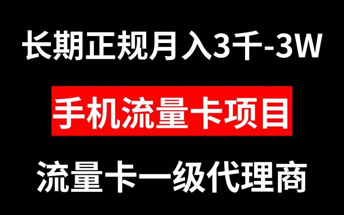 （8311期）流量卡代理商月入3000-3W长期性靠谱新项目-韬哥副业项目资源网