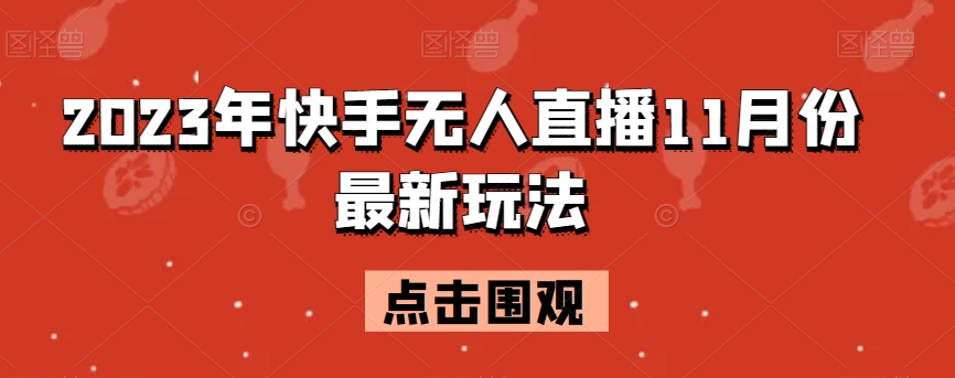 2023年快手视频无人直播11月份全新游戏玩法-韬哥副业项目资源网