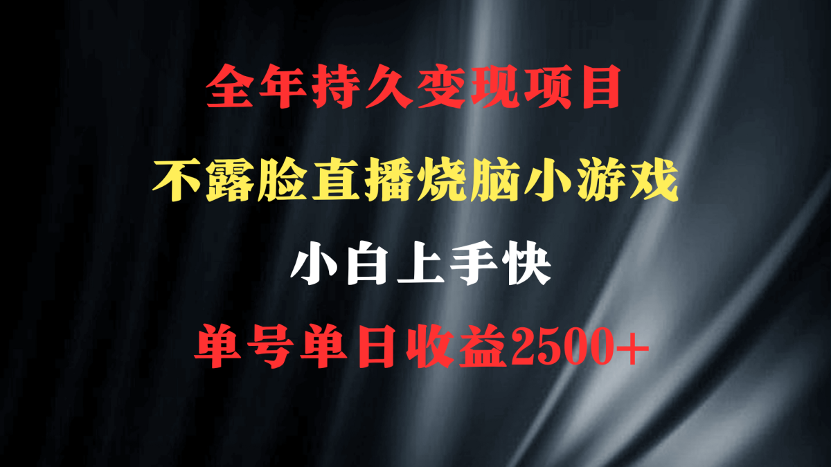 （9168期）2024年 最佳新项目，烧脑小游戏不露脸直播  新手易上手 零门槛 一天盈利2500-韬哥副业项目资源网