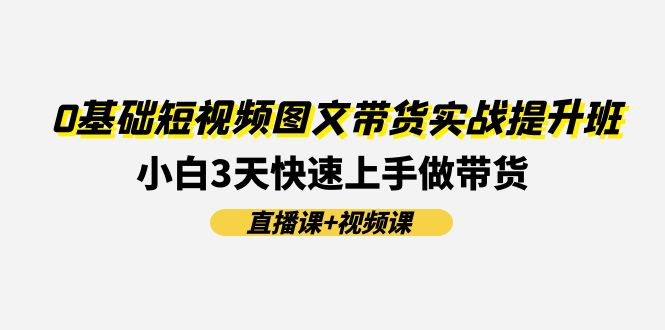 （11641期）0基本小视频图文并茂卖货实战演练提高班(视频课堂 视频课程)：新手3天快速入门做卖货-韬哥副业项目资源网