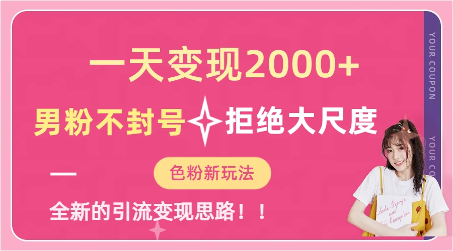 （7166期）一天收款2000元，男粉不封号拒绝大尺度-色粉全新的变现方法-韬哥副业项目资源网