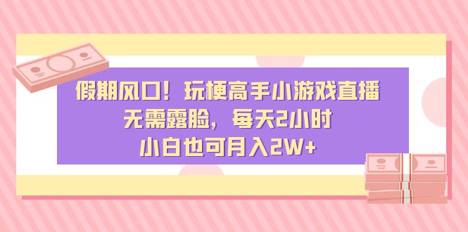 （8769期）假日出风口！造梗大神小游戏直播，不用漏脸，每日2钟头，新手也可以月入2W-韬哥副业项目资源网