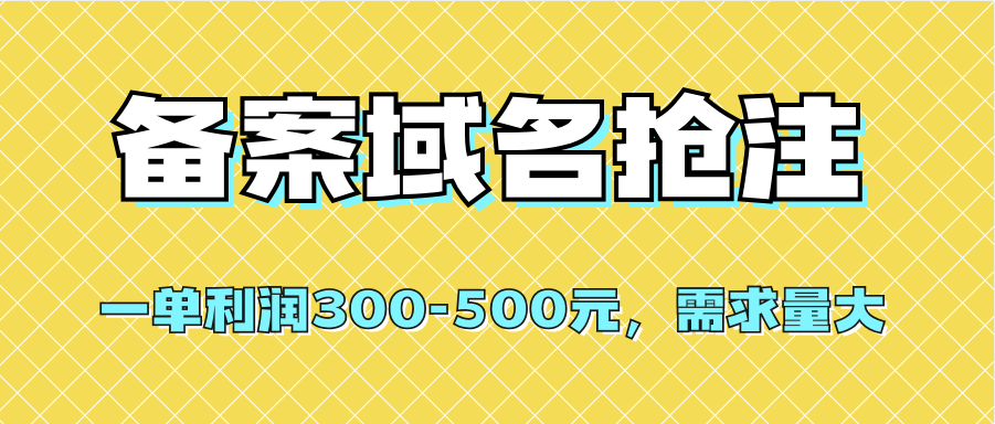 （7277期）【独家首发】办理备案域名抢注，一单利润300-500元，市场需求旺盛-韬哥副业项目资源网
