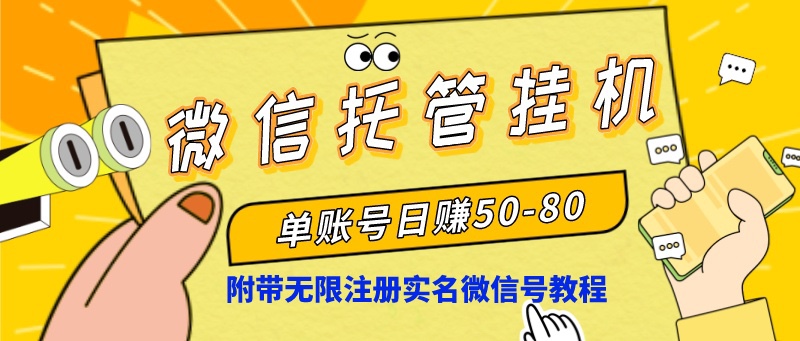 （8731期）微信托管放置挂机，运单号日赚50-80，新项目使用方便（附无尽申请注册实名微信号实例教程）-韬哥副业项目资源网