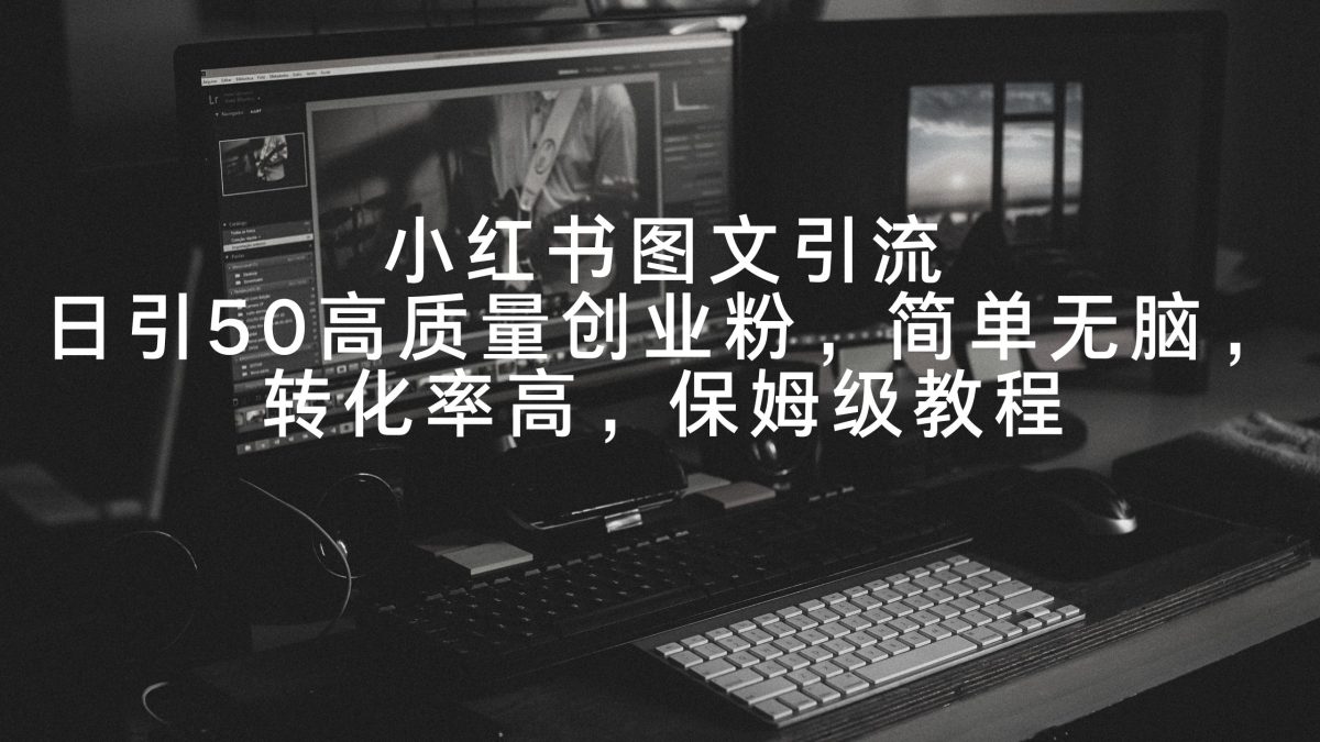 （9040期）小红书图文引流，日引50高质量创业粉，简单无脑，转化率高，保姆级教程-韬哥副业项目资源网