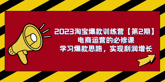 （7756期）2023淘宝爆款夏令营【第2期】网店运营的必修课程，学习培训爆品构思 实现盈利提高-韬哥副业项目资源网