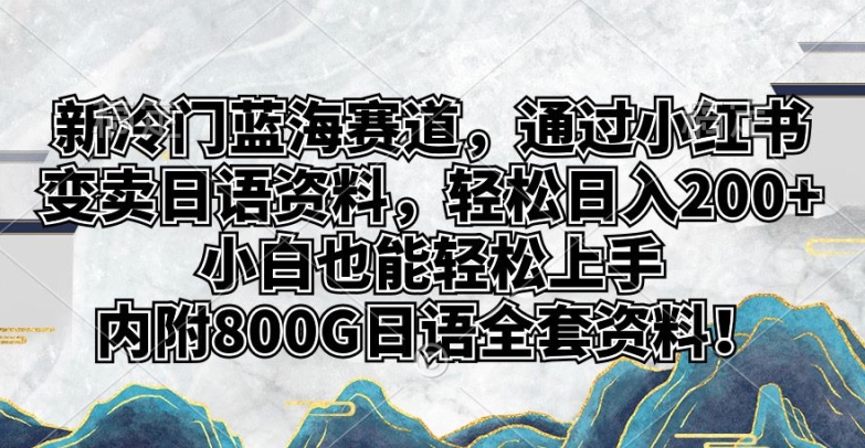 新冷门蓝海赛道，通过小红书变卖日语资料，轻松日入200+，小白也能轻松上手-韬哥副业项目资源网