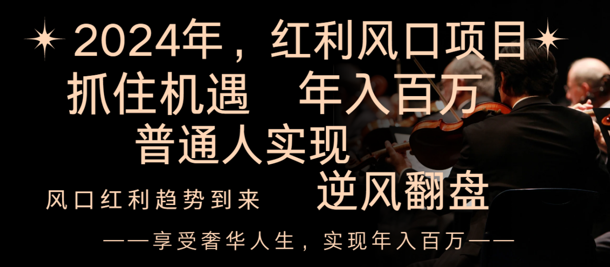 （8418期）2024收益蓝海项目来临，享有第一波收益，让二追三平常人也可以实现，年收入百万-韬哥副业项目资源网