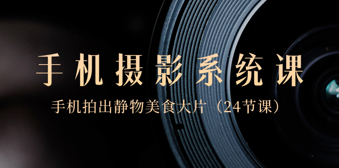 （8671期）0基本-手机拍照系统软件课，手机拍出静态物体特色美食大面积（24堂课）-韬哥副业项目资源网