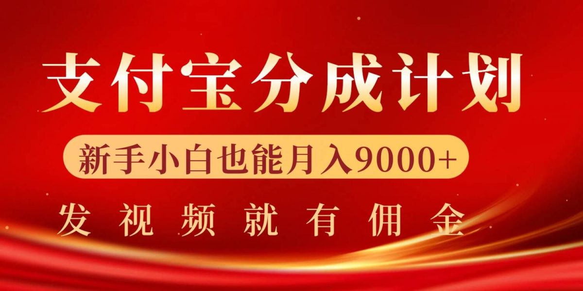 支付宝视频分成计划，一万播放200-300+，抓紧来干-韬哥副业项目资源网