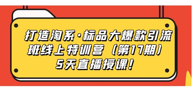 （7226期）打造出淘宝·标准品大爆品引流方法客运车辆上夏令营（第17期）5天直播授课！-韬哥副业项目资源网