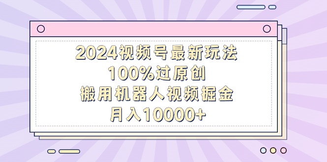 （9151期）2024微信视频号全新游戏玩法，100%过原创设计，搬用机器人视频掘金队，月入10000-韬哥副业项目资源网