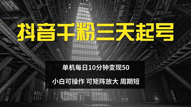 （13106期）抖音千粉计划三天起号 单机每日10分钟变现50 小白就可操作 可矩阵放大-韬哥副业项目资源网