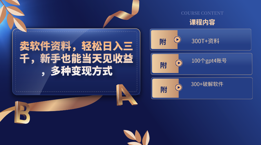 （8582期）卖软件材料，轻轻松松日入三千，初学者也可以当日见盈利，多种多样变现模式，（附300…-韬哥副业项目资源网