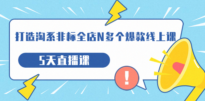 （7343期）打造出-淘宝-非标准店铺N好几个爆品线上课，5天视频课堂（19期）-韬哥副业项目资源网