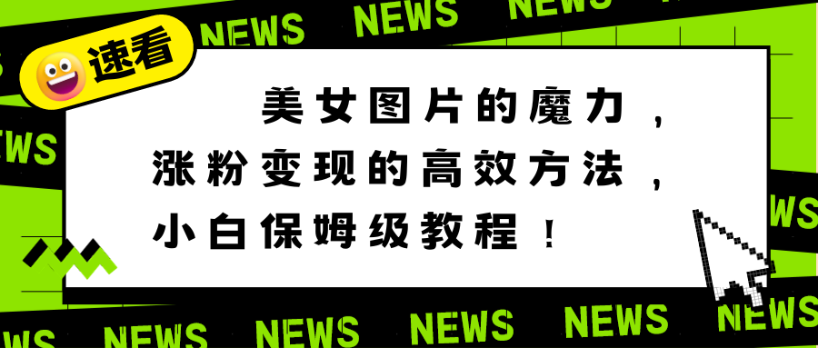 （8616期）美女图片的魔力，涨粉变现的高效方法，小白保姆级教程！-韬哥副业项目资源网