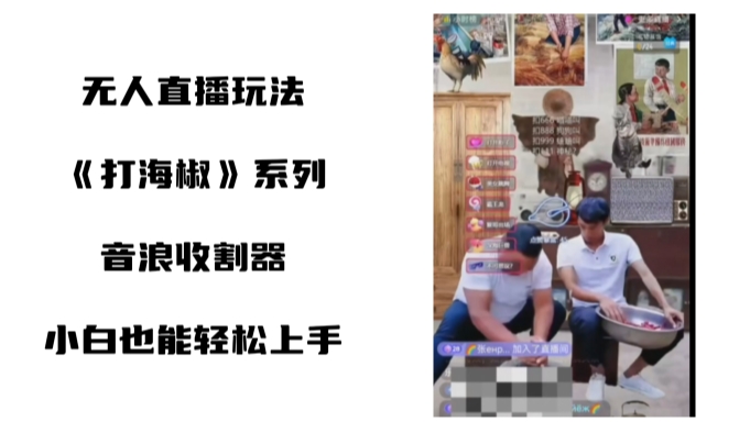 （8661期）打油辣子无人直播搞恶新项目，新手快速上手撸抖币收种器（实例教程 专用工具 素材内容）-韬哥副业项目资源网