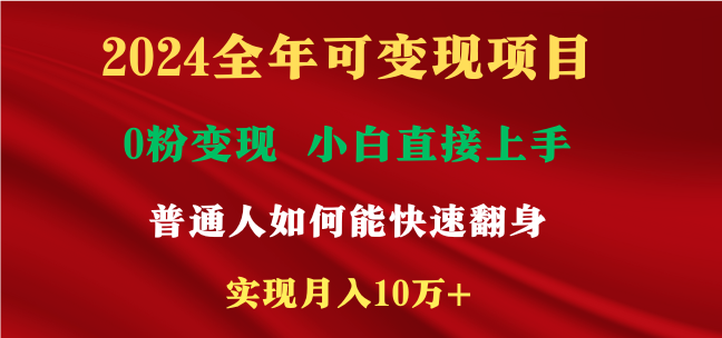 （9045期）2024全年度可变现新项目，一天盈利最少2000 ，新手易上手，平常人就需要运用互…-韬哥副业项目资源网