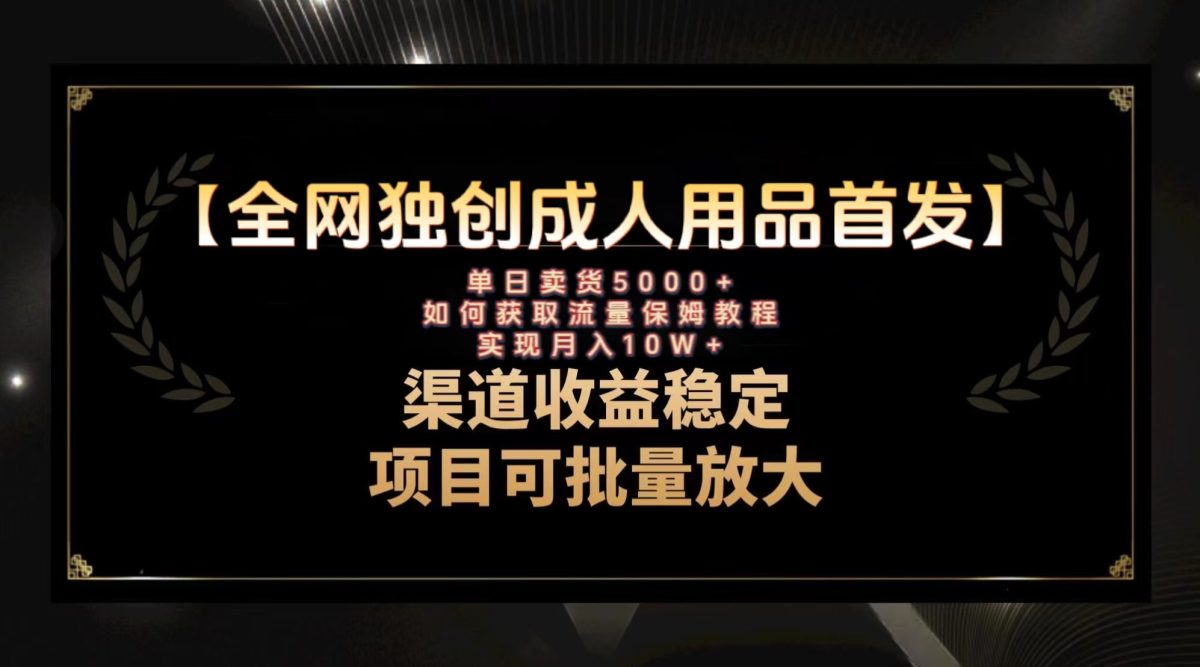 （8128期）全新各大网站独创性先发，两性用品跑道引流方法拓客，月入10w家庭保姆级实例教程-暖阳网-优质付费教程和创业项目大全-韬哥副业项目资源网