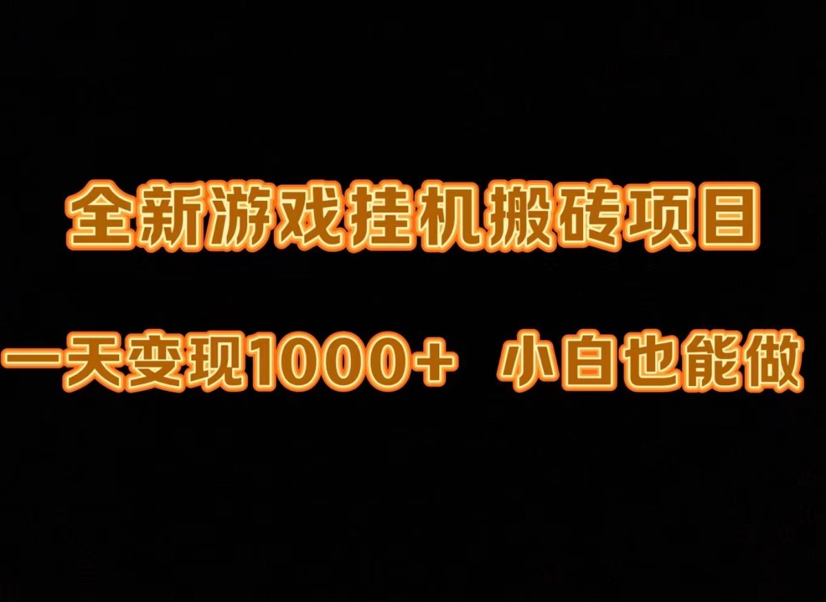 （9580期）最新的游戏全自动挂机刷金打金，一天转现1000 ，新手也可以快速上手。-韬哥副业项目资源网
