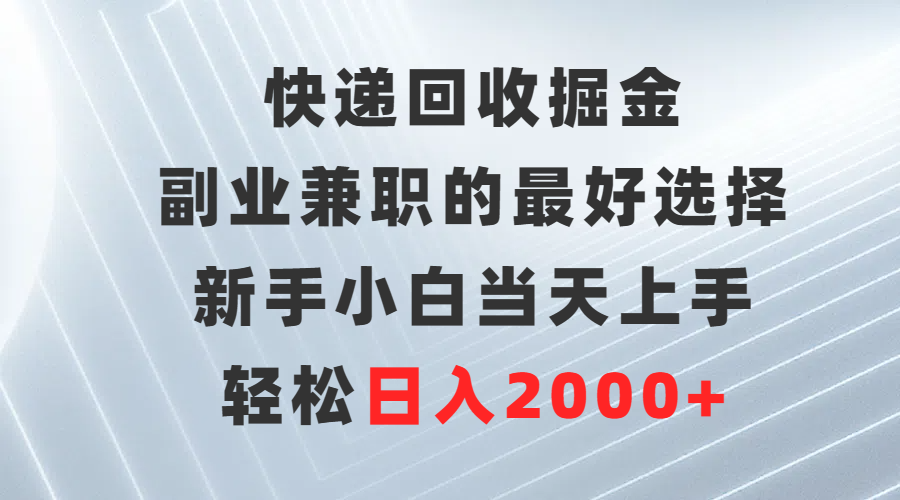 （9546期）快递回收掘金队，副业兼职的最好是选择，新手入门当日入门，轻轻松松日赚2000-韬哥副业项目资源网
