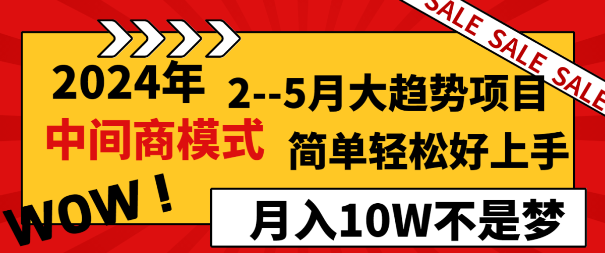 （8978期）2024年2–5月新趋势新项目，运用零售商方式，简单轻松好上手，轻轻松松月薪10W…-韬哥副业项目资源网