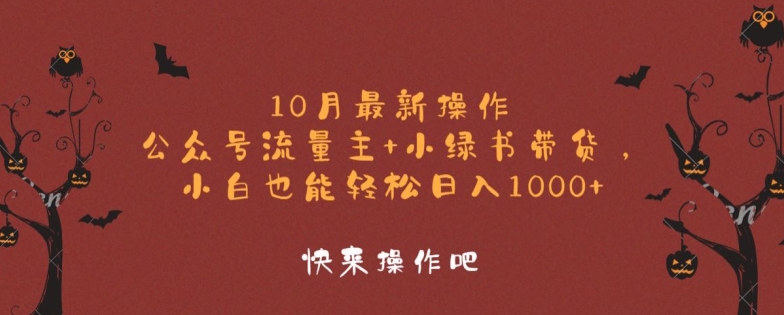 10月最新操作，公众号流量主+小绿书带货，小白也能轻松日入1k-韬哥副业项目资源网