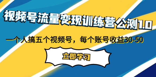 （7719期）微信视频号数据流量变现夏令营首测1.0：一个人搞五个微信视频号，每一个账户盈利30-50-韬哥副业项目资源网