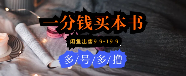每天花1分钱买一本书，闲鱼出售9.9-19.9不等，多账号多撸，新手小白均可操作-韬哥副业项目资源网