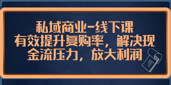 （8425期）公域商业服务-面授课，合理提高复购率，处理现金流压力，变大盈利-韬哥副业项目资源网